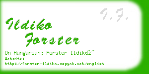 ildiko forster business card